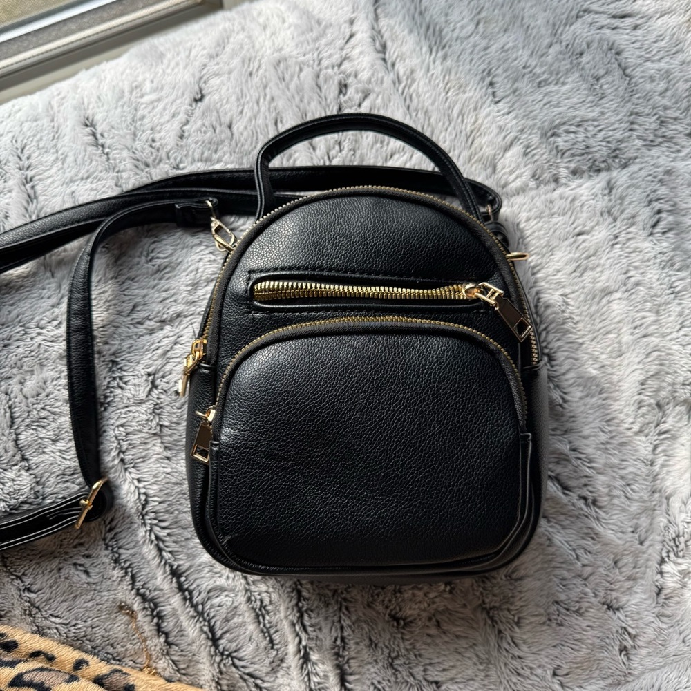 Black Leather Crossbody Bag